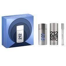 SET2123m.jpeg 212 CAROLINA HERRERA 3 PCS. GIFT SET: 3.4 EDT SPRAY 10ML EDT 3.4oz. aftershave GEL FOR MEN - Image 1
