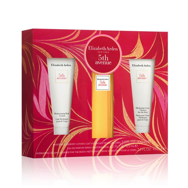 Stacked from 9 images. Method=B (R=8,S=4) 5th Ave Gift Set 3pcs.: 4.2 Oz Edp Spray + 3.3 Oz. Body Lotion + 3.3OZ. BODY CLEANSER Women - Image 1