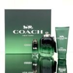 COACH GREEN 3PC GIFT SET: 3.4 EAU DE TOILETTE SPRAY + 3.4 SHOWER GEL + 0.5 EDT SPRAY FOR MAN. DEIGNER:OACH