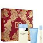 LIGHT BLUE 3 PCS. GIFT SET: 3.3 FL.OZ. EDT SPRAY 1.7oz. body lotion and 10ml edt spray FOR WOMEN