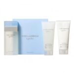 LIGHT BLUE 3 PCS. GIFT SET: 3.3 FL.OZ. EDT SPRAY 3.3 FL.OZ. BODY CREAM AND 3.3OZ. GEL FOR WOMEN