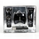 EXTASIA BLACK 4 PCS. GIFT SET: 3.3 FL.OZ. EDT SPRAY 4.3 FL.OZ. SHOWER GEL 4.3 FL.OZ. AFTERSHAVE AND .6 FL.OZ. EDT SPRAY FOR MEN