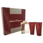 SALVATORE FERRAGAMO SUBTIL 3 PCS. GIFT SET:3.4oz edt sp2.5oz Shampoo & SG2.5oz AS Balm FOR MEN