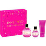 JIMMY CHOO ROSE PASSION 3 PCS: 3.3 Fl. Oz. EDP spray 3.3 body lotion AND 7.5ml edp spray for Women