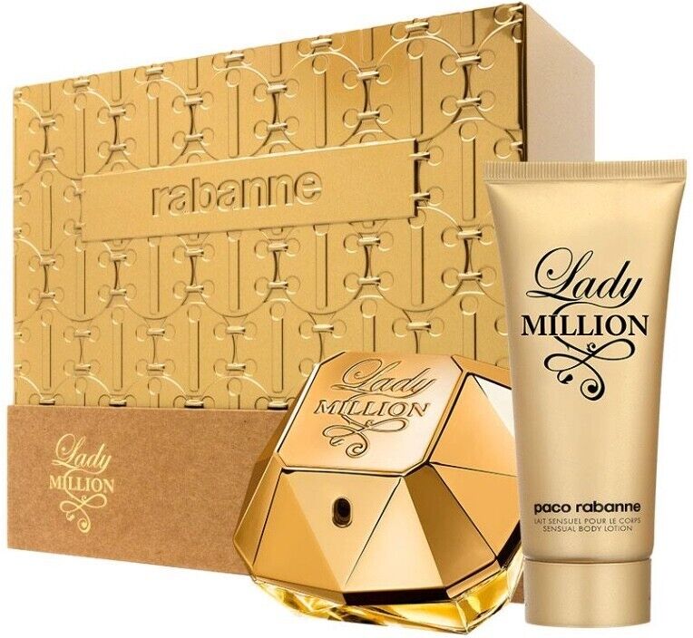 SETPRABM2PW.jpg LADY MILLION 2 PCS. GIFT SET: 2.7 FL.OZ. EDP SPRAY AND 3.4oz. BODY LOTION FOR WOMEN - Image 1