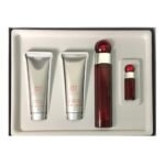 360 RED 4 PCS. GIFT SET: 3.4 FL.OZ. EDT SPRAY 6.0 FL.OZ. BODY SPRAY 3.0 FL.OZ. SHOWER GEL .25 FL.OZ. EDT SPRAY FOR MEN