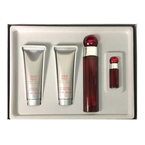 SETT360R4PM.jpg 360 RED 4 PCS. GIFT SET: 3.4 FL.OZ. EDT SPRAY 6.0 FL.OZ. BODY SPRAY 3.0 FL.OZ. SHOWER GEL .25 FL.OZ. EDT SPRAY FOR MEN - Image 1