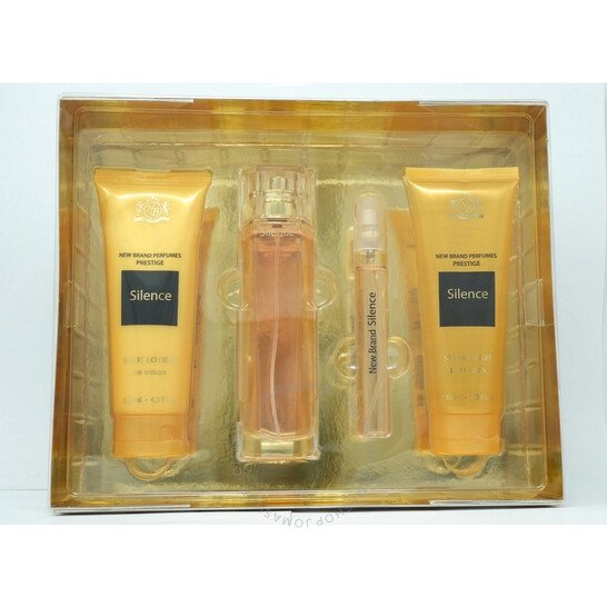 SEtsil4w.jpg silence 4 PCS. GIFT SET: 3.3 FL.OZ. EDP SPRAY 4.3 FL.OZ. SHOWER GEL 4.3 FL.OZ. BODY LOTION AND .6 FL.OZ. EDP SPRAY FOR WOMEN - Image 1