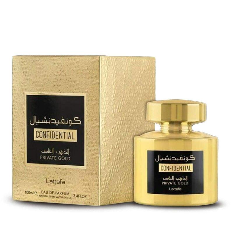 LATCPG1M.jpg Confidential Private Gold UNISEX 3.4OZ. EDP By Lattafa FOR Women - Image 1