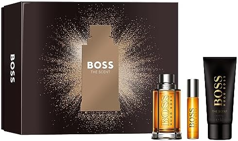 SETBHBts3m.jpg HUGO BOSS THE SCENT 3 PCS SET: 3.3oz edt sp3.3oz Shower Gel10ml edt M - Image 1