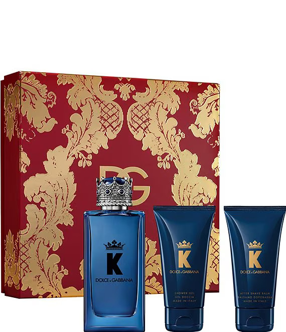 SETDGk3m.jpg K by Dolce & Gabbana 3 PCS. GIFT SET: 3.3oz edp sp1.6oz after shave balm 16oz. gel FOR MEN - Image 1