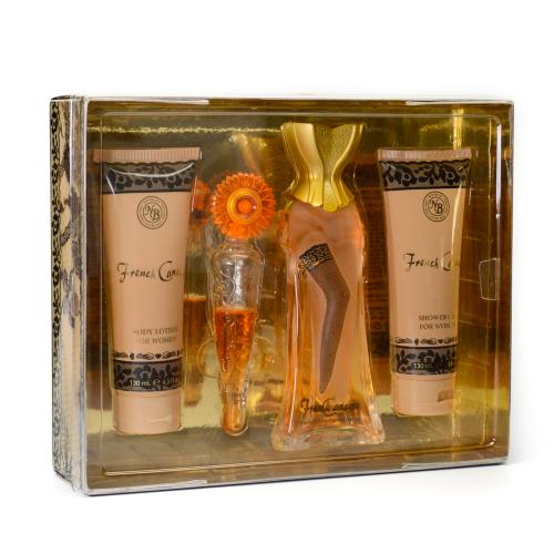 SETFCCAN4PW.jpg FRENCH CANCAN 4 PCS. GIFT SET: 3.3 FL.OZ. EDP SPRAY 4.3 FL.OZ. SHOWER GEL 4.3 FL.OZ. BODY LOTION AND .6 FL.OZ. EDP SPRAY FOR WOMEN - Image 1