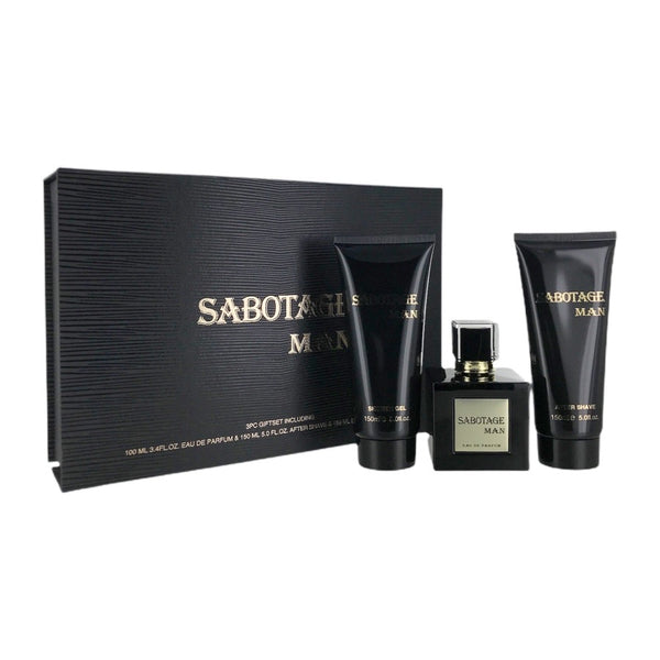 SETSAB3M.jpg SABOTAGE BY SARA BABA 3 PCS. GIFT SET: 3.4 FL.OZ. EDP SPRAY 5OZ. AFTER SHAVE AND 5OZ. GEL FOR MEN - Image 1