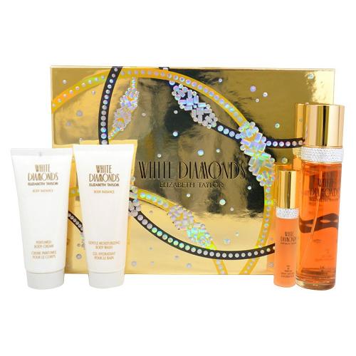 SETWD4PW.jpg WHITE DIAMOND 4 PCS. GIFT SET: 3.3 FL.OZ. EDT SPRAY 3.3 FL.OZ. SHOWER GEL 3.3 FL.OZ. BODY LOTION AND .3 FL.OZ. EDT SPRAY FOR WOMEN - Image 1