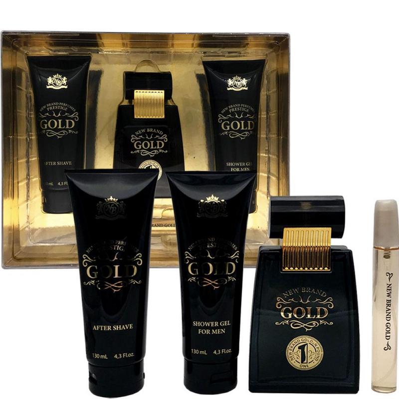 setgol4m.jpg Gold by nb 4 PC gift set (Edt 100 ml + Edt 20 ml + A/S 130 ml + S/G 130 ml) FOR MEN - Image 1