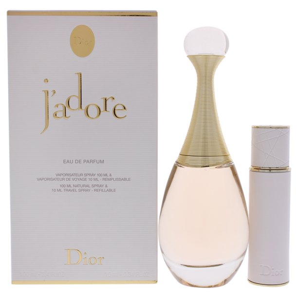 setjad234w.jpeg JADORE BY CHRISTIAN DIOR 2 pcs. gift set: 3.4oz edp spray10ml edp travel spray refillable FOR WOMEN - Image 1