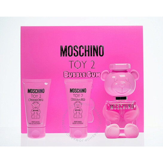 setmtb35w.jpg MOSCHINO TOY2 BUBBLE GUM(W)(H/B)(LI FREE)3PC SET(1.7oz edt sp1.7oz Body Lotion1.7oz Shower Gel) FOR WOMEN - Image 1