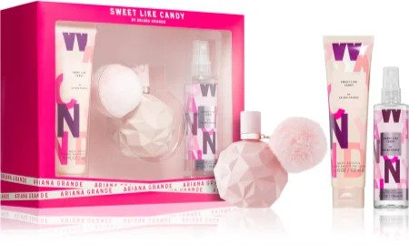 setagrasl3w.jpg ARIANA GRANDE SWEET LIKE CANDY 3 pcs. gift set:3.4oz. EDP + 3.4oz. BODY LOTION + 4.0oz Body mist W - Image 1