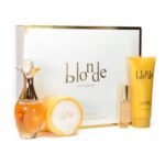 BLONDE 4 PCS. GIFT SET: 3.3 FL.OZ. EDP SPRAY 4.0 FL.OZ. BODY LOTION 1.7 FL.OZ. POWDER AND .5 FL.OZ. EDP SPRAY FOR WOMEN